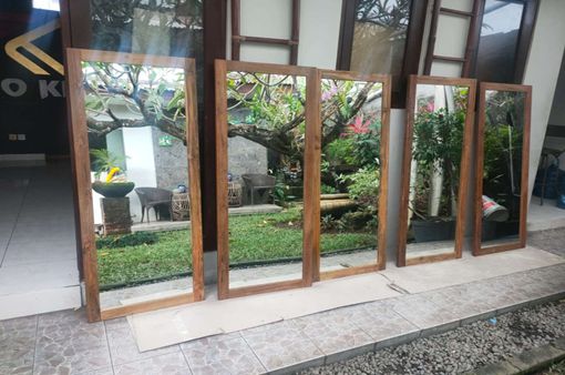 Teak-framed mirrors for export